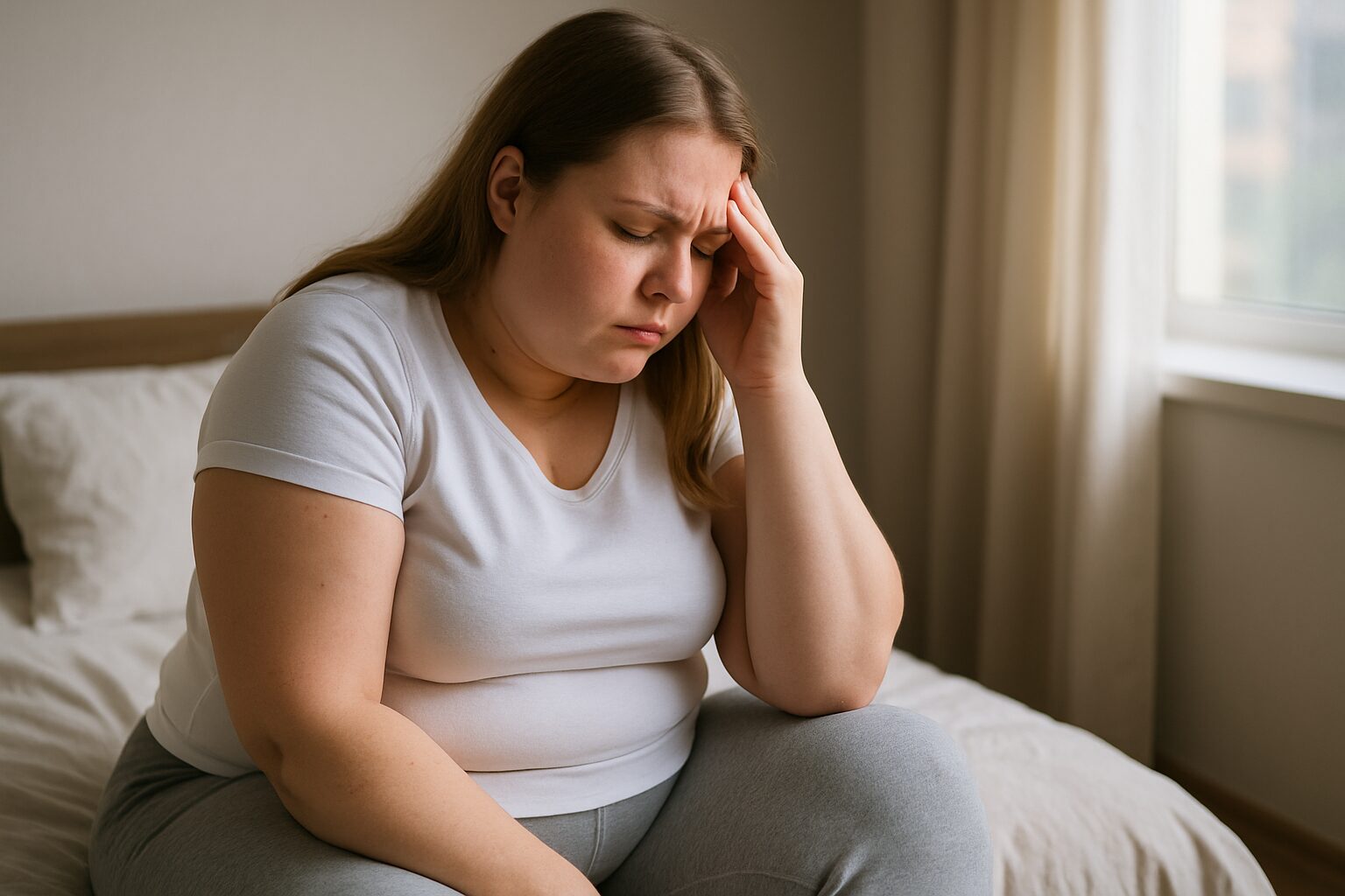 悩む肥満女性